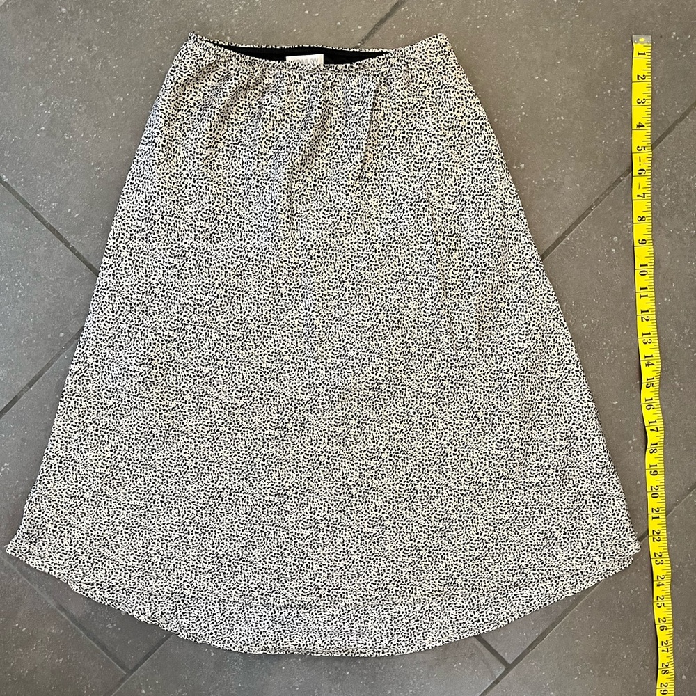 Black and white cheetah midi skirt